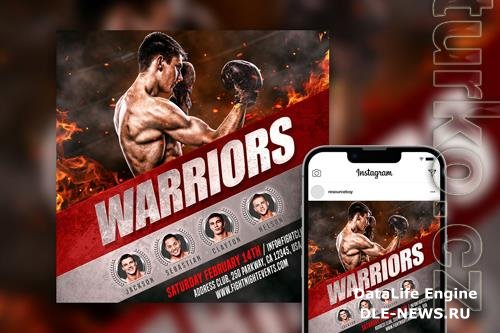 Cinematic Boxing Instagram Post Template PSD