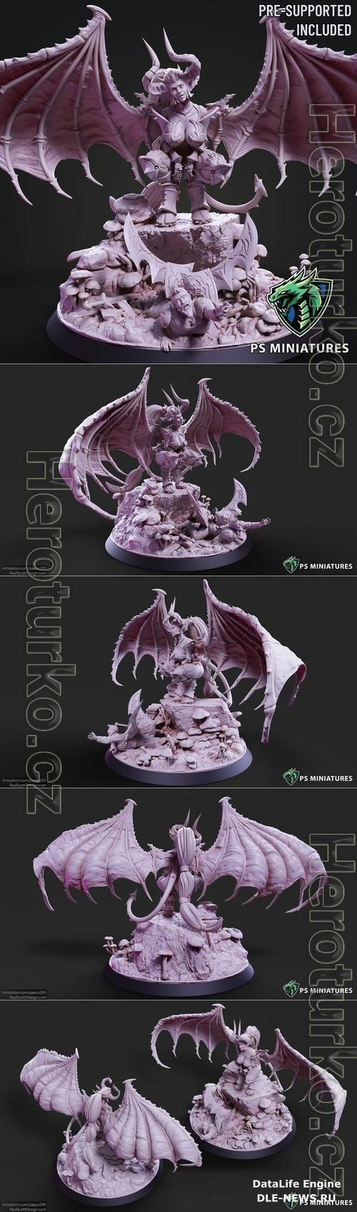 Drow Greater Demonic Valkyrie - Includes Pinup Variant 3D Print