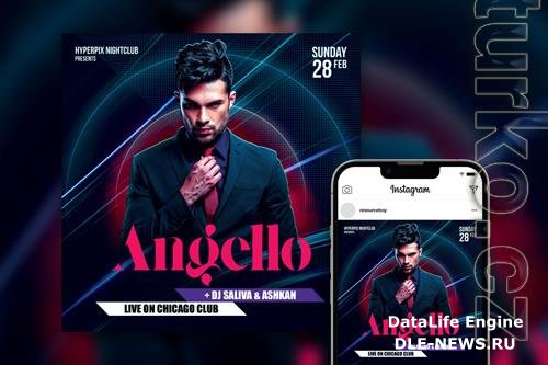 Gorgeous Stylish DJ Party Instagram Post Template Beautiful PSD