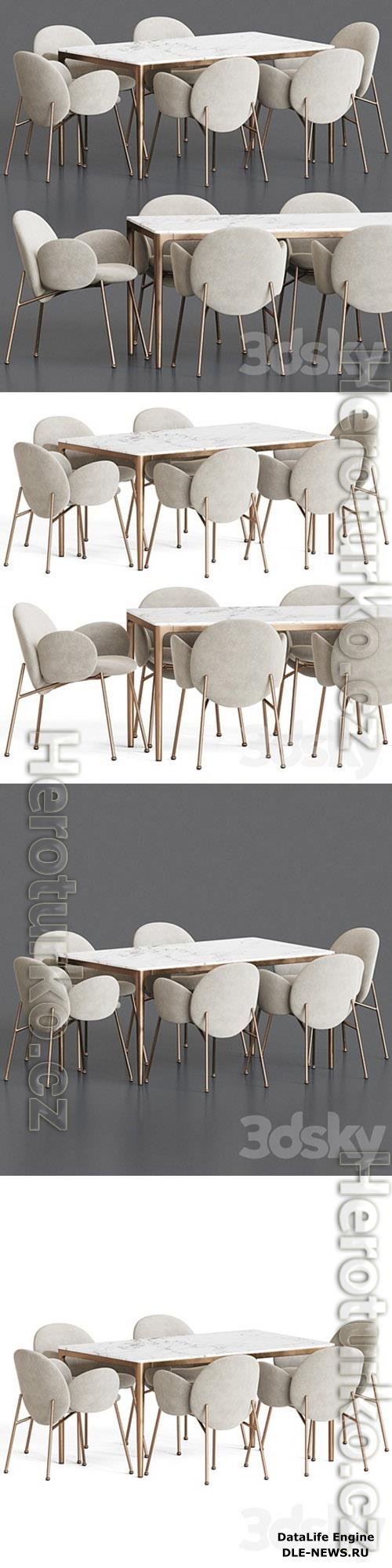 Ola Chair Canto Table Dining Set 3D Models