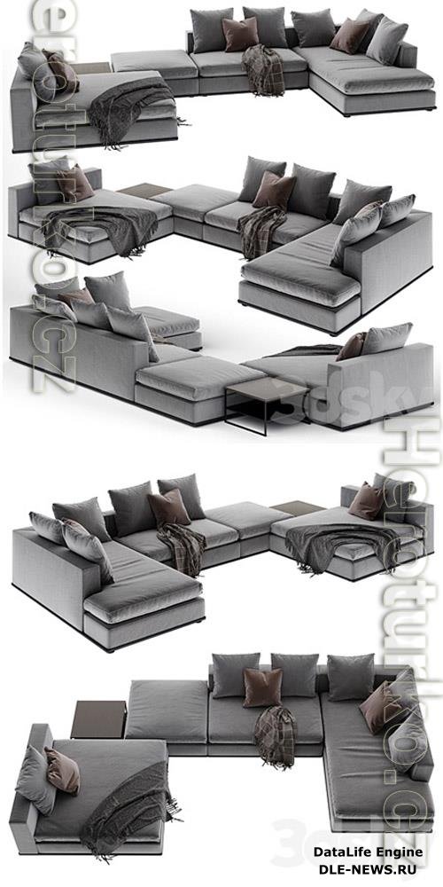 Minotti Powell 5 sofa 3D Models