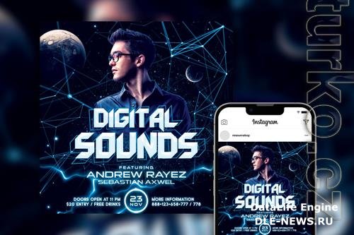 Superb Space DJ Party Instagram Post Template PSD
