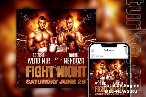 Fight Night Event Instagram Post Template PSD