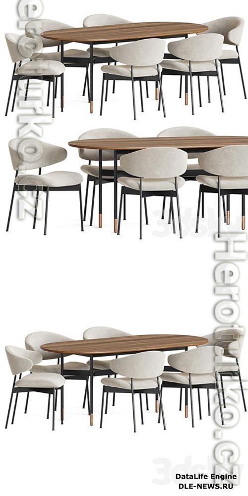 Luz Chair Harri Table Dining Set 3D Models