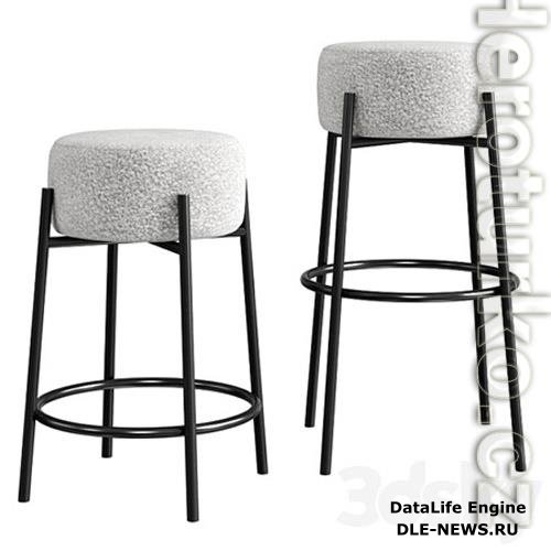 Cb2 Peg Upholstered Counter & Bar Stool 3D Models