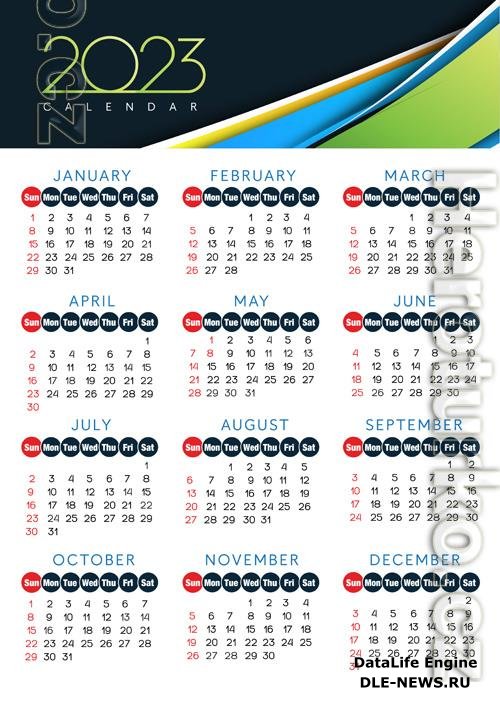 2023 calendar year vector illustration vol 3