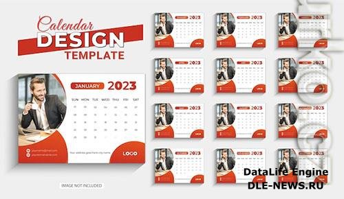 Table calendar 2023 new year clean template