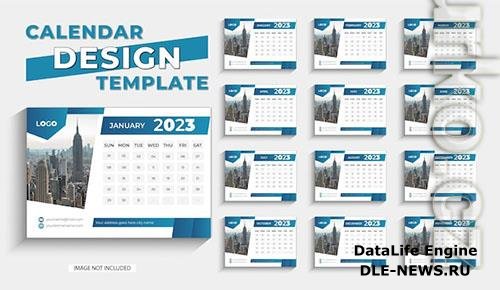 Stylish desk calendar design template for new year 2023