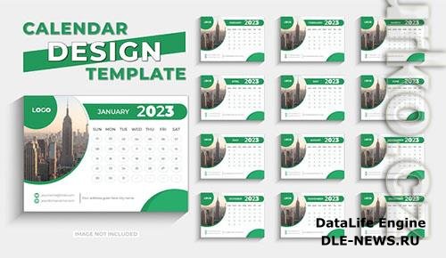 Happy new year 2023 modern desk calendar design template