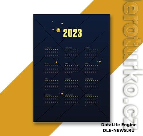 Modern 2023 annual calendar vector template