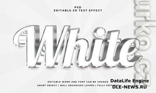 White 3d editable psd text effect with background