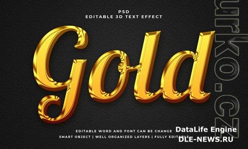 Gold 3d editable psd text effect with background