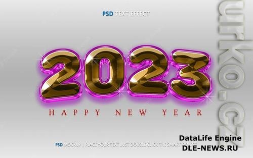 2023 happy new year text effect