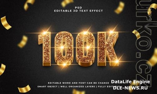 100k luxury psd 3d text effect premium with background