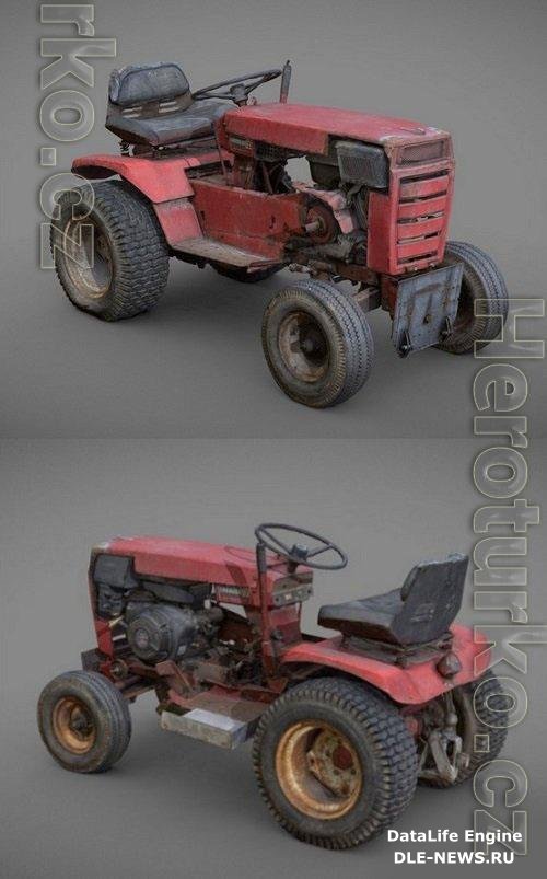 Vintage Garden Tractor PBR 3D Models