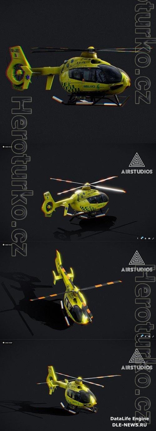 Ambulance Helicopter Airbus H135 PBR 3D Models