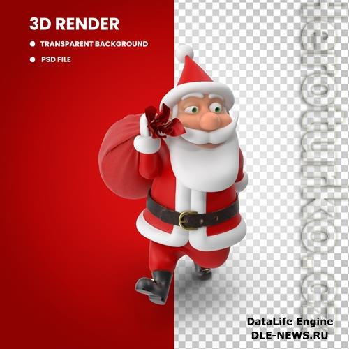 Santa a Christmas gifts in psd