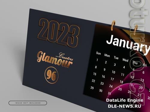 Luxury calendar mock-up new year 2023