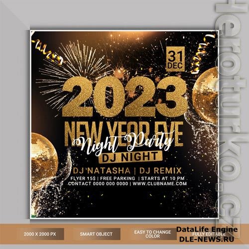 2023 new year eve night party flyer psd