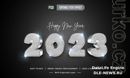 Luxury 2023 silver 3d text style background mockup