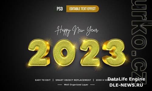 Luxury 2023 gold 3d text style background mockup