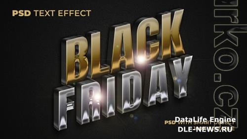 Black friday text effect metal style editable text effect