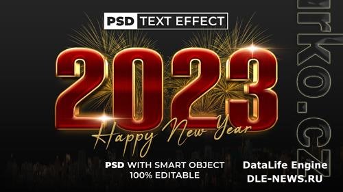 2023 new year text effect red gold style editable text effect colorful theme