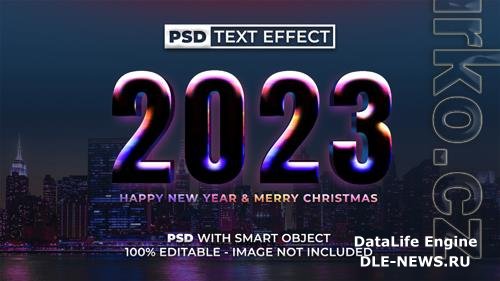 2023 new year text effect colorful style editable text effect