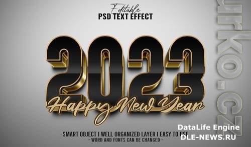 3d editable 2023 new year text effect template