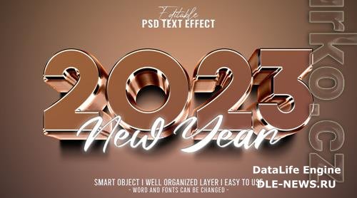 3d 2023 new year colorful editable text effect template