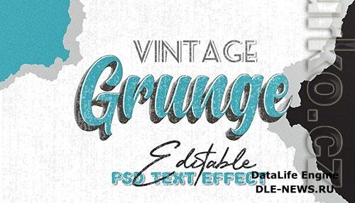 Vintage grunge style psd text effect