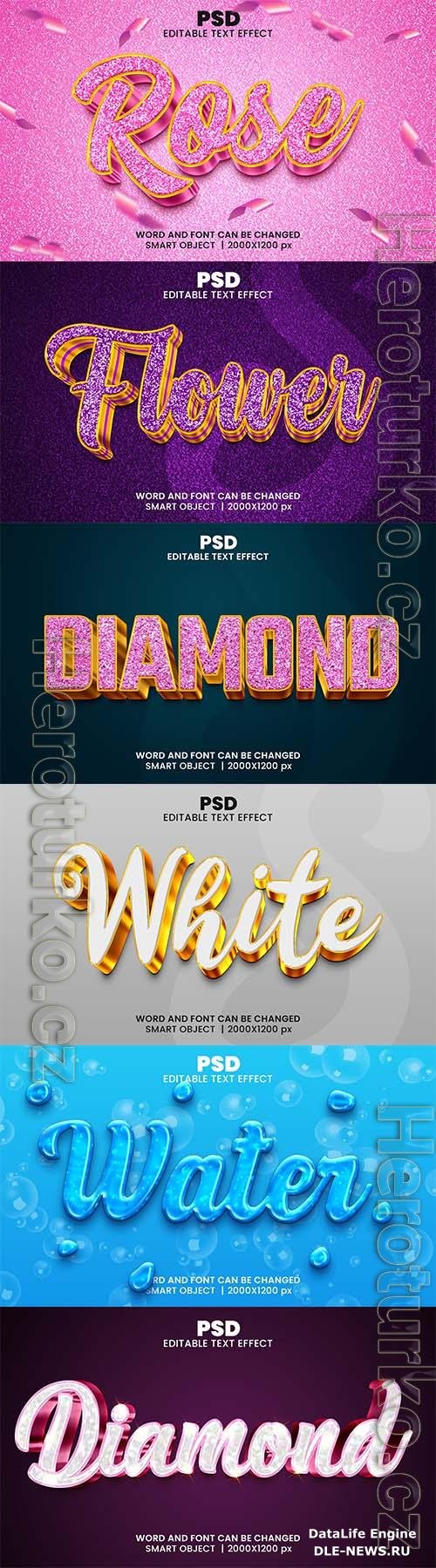 Psd style text effect editable set vol 6