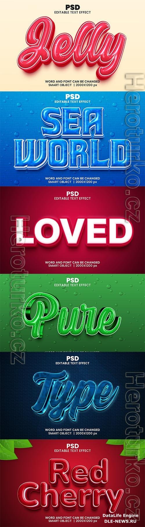 Psd style text effect editable set vol 5