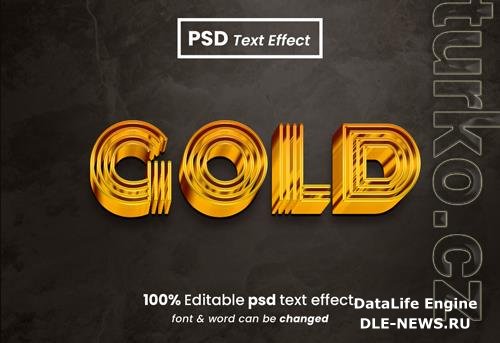 Gold 3d editable psd text effect