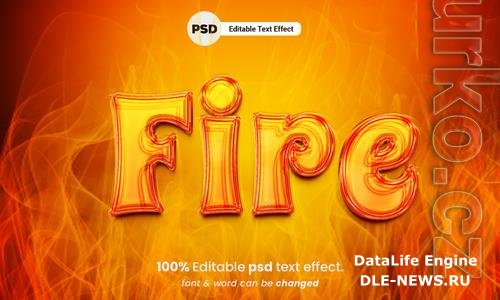 Fire 3d editable psd text effect