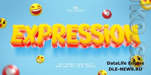 Expression 3d cartoon style and realistic editable psd text effect template