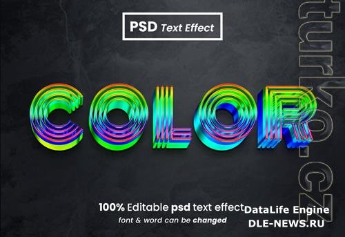 Color multiple color 3d psd text effect