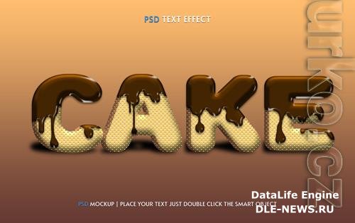 Cake psd text effect with chocolate editable