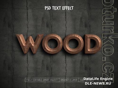 Wood text effect psd