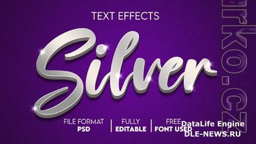 Silver editable and customized text effect in psd