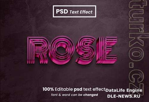 Rose 3d editable psd text effect