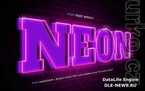 Neon psd text effect style editable