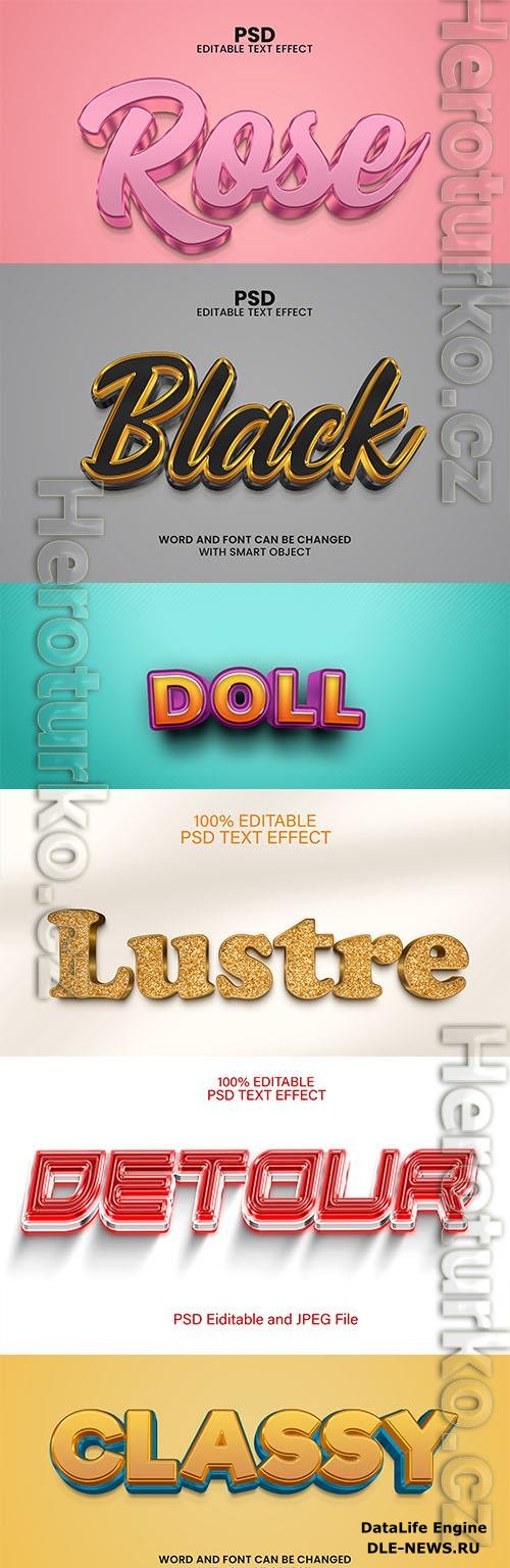 Psd style text effect editable set vol 15