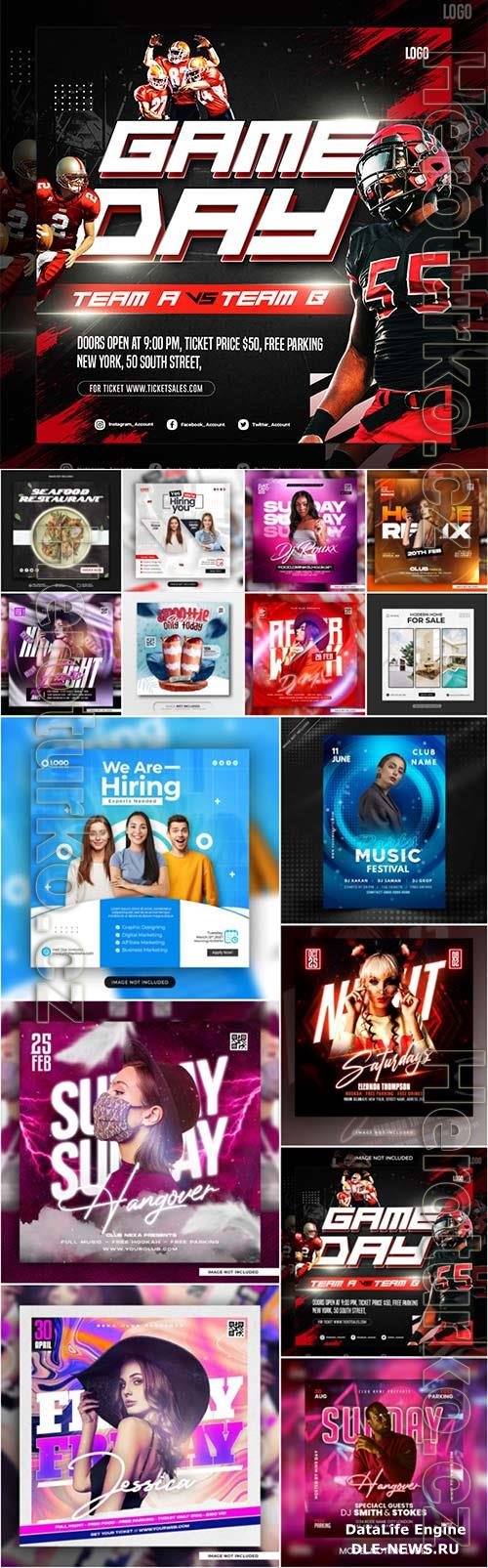 15 Flyer social media post, template banner psd set vol 5