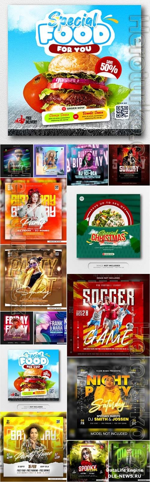 15 Flyer social media post, template banner psd set vol 4