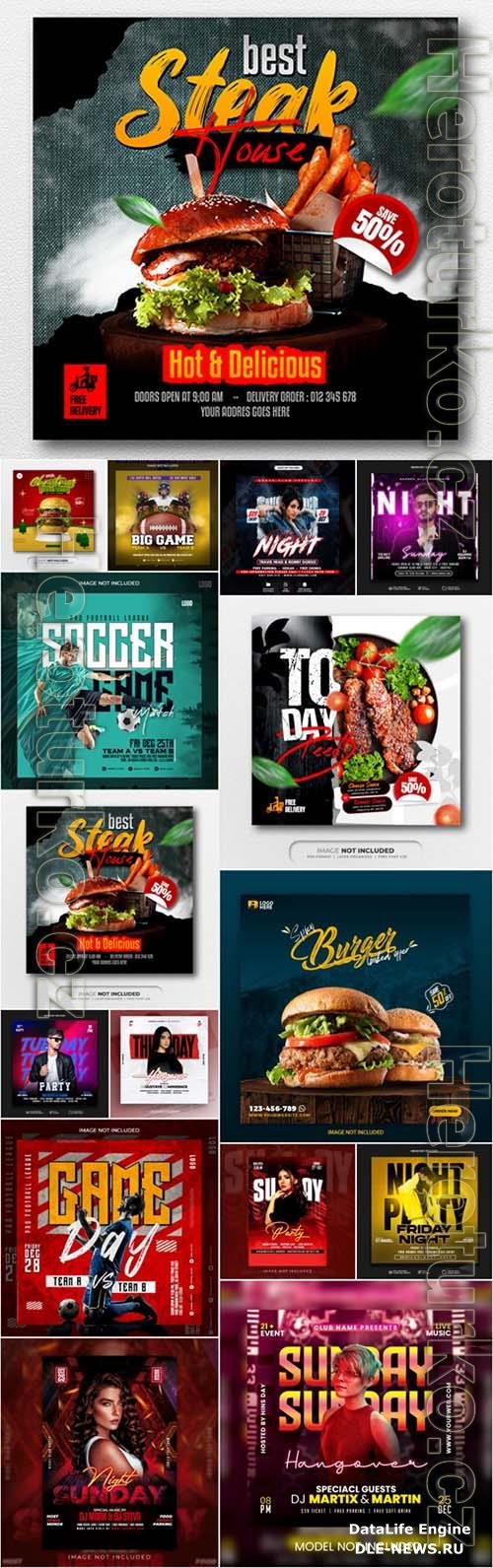 15 Flyer social media post, template banner psd set vol 2