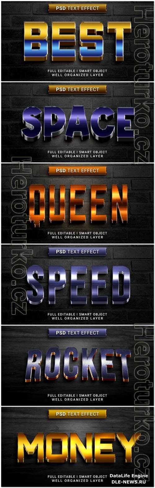 Psd style text effect editable set vol 25