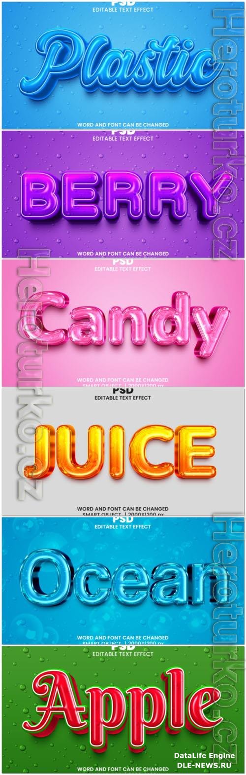 Psd style text effect editable set vol 21