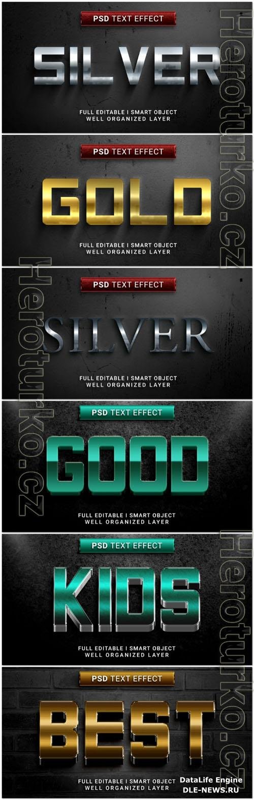 Psd style text effect editable set vol 17