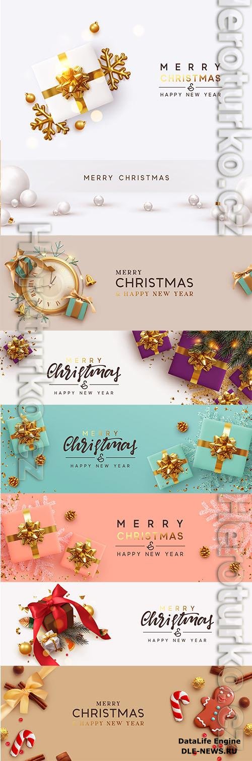 2023 New Year, festive vector banners